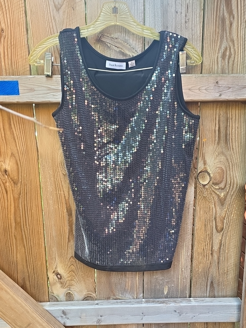 Joan Rivers Black Sequin Sleeveless Tank